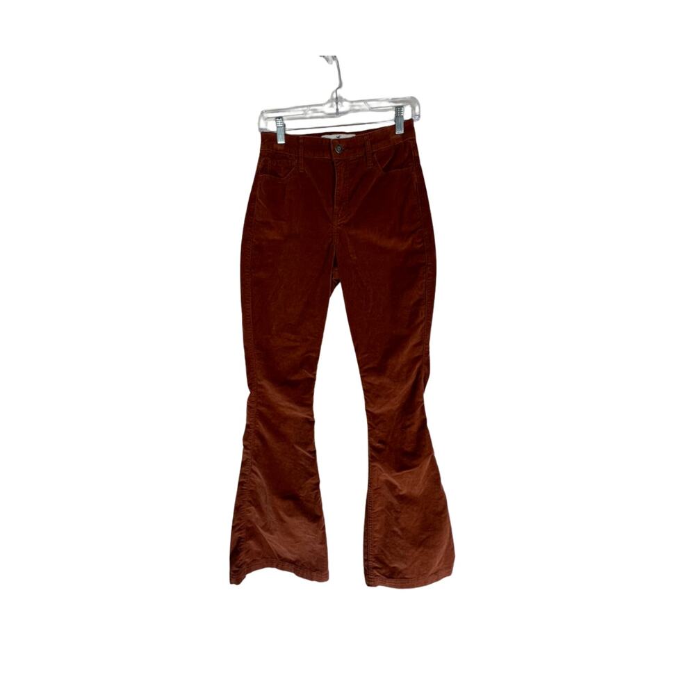 Hollister Cinnamon Brown Corduroy High Rise Flare Bell Bottom Pants Size W26 L31